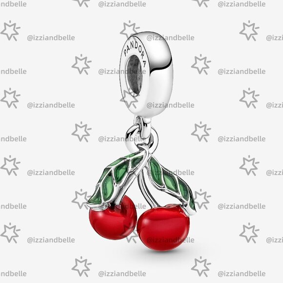 Pandora Asymmetrical Cherry Fruit Dangle Charm - Picture 1 of 6